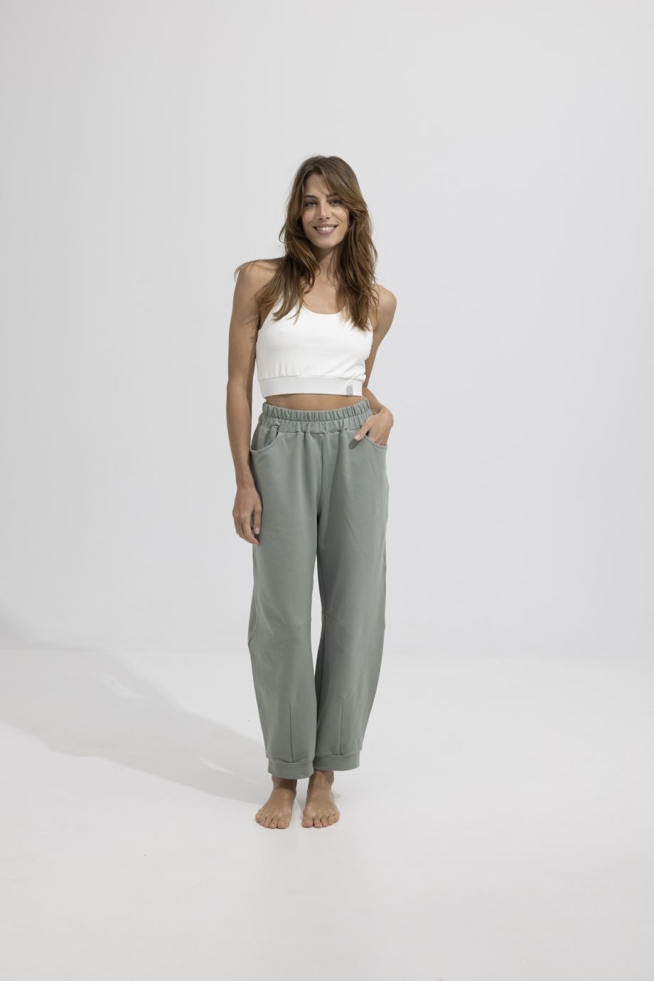Βαμβακερό barrel παντελόνι Trousers NOOS Pilates Wear