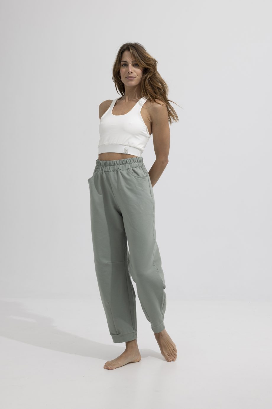 Βαμβακερό barrel παντελόνι Trousers NOOS Pilates Wear