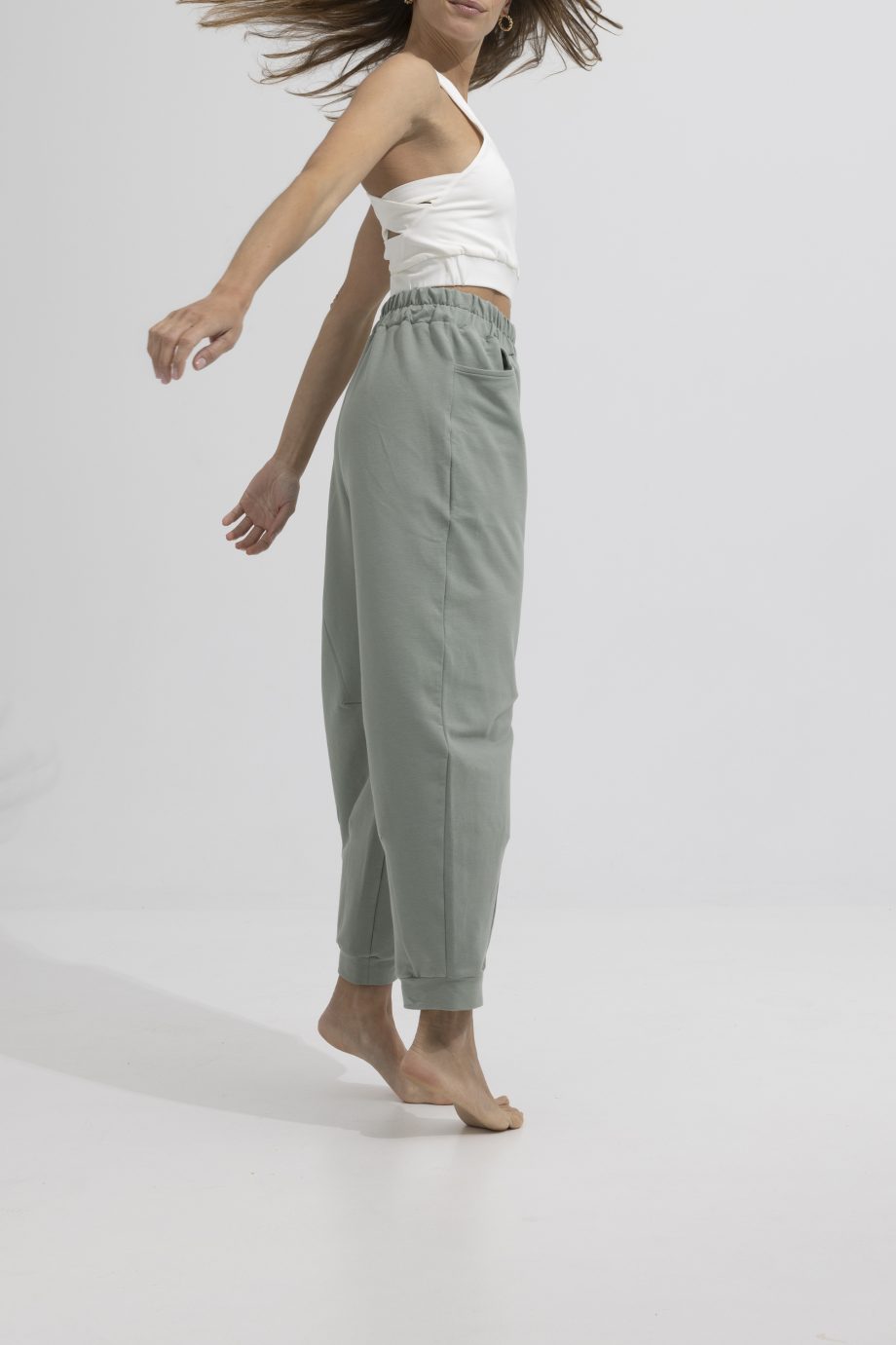 Βαμβακερό barrel παντελόνι Trousers NOOS Pilates Wear