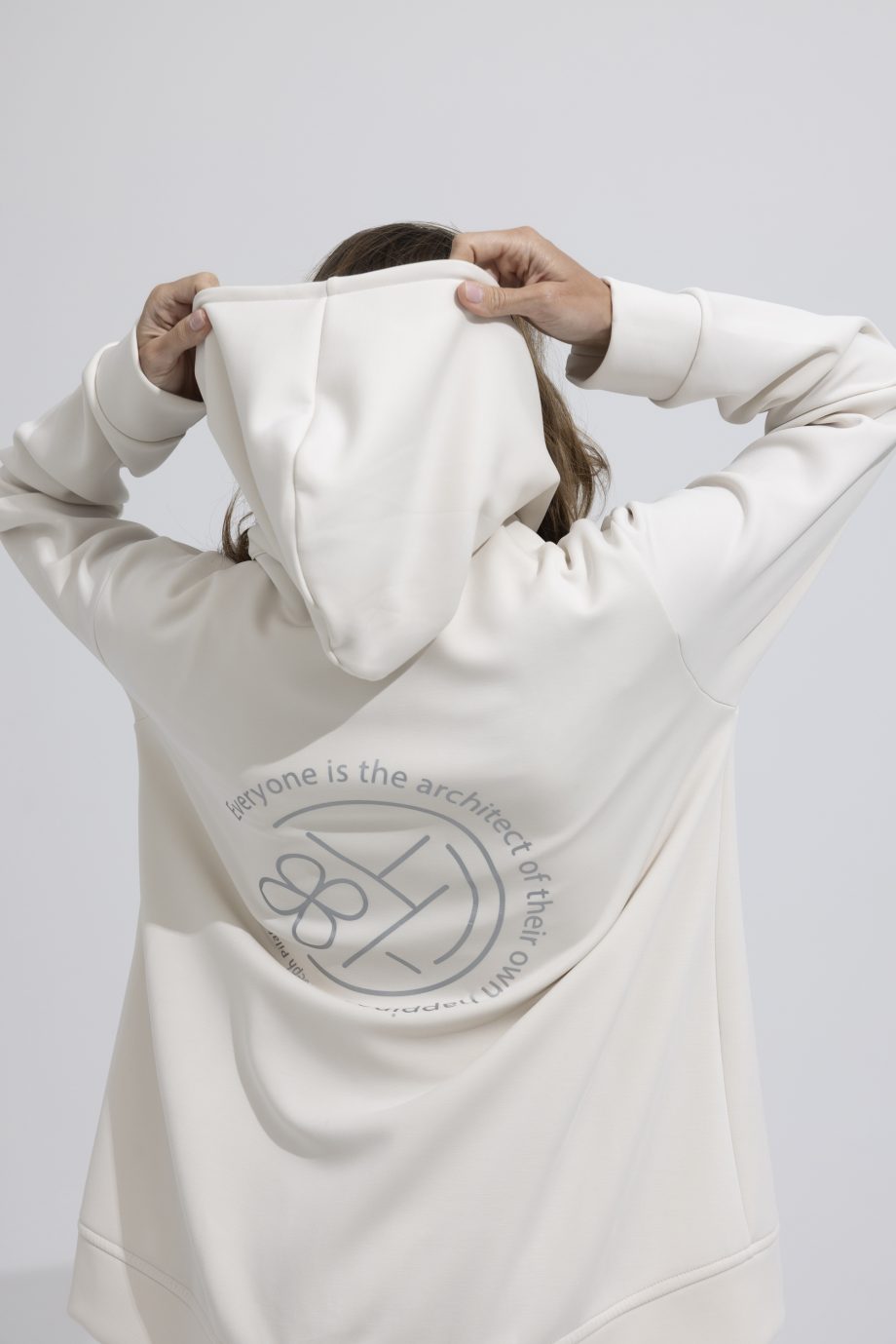Oversized ζακέτα από μαλακό ύφασμα με ασημί εκτύπωση Hoodies NOOS Pilates Wear