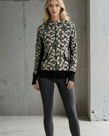 Hoodies & Sweatshirts - Ζακέτα με μοναδικό print από scuba suede Ζακέτα με μοναδικό print από scuba suede Hoodies & Sweatshirts NOOS Pilates Wear