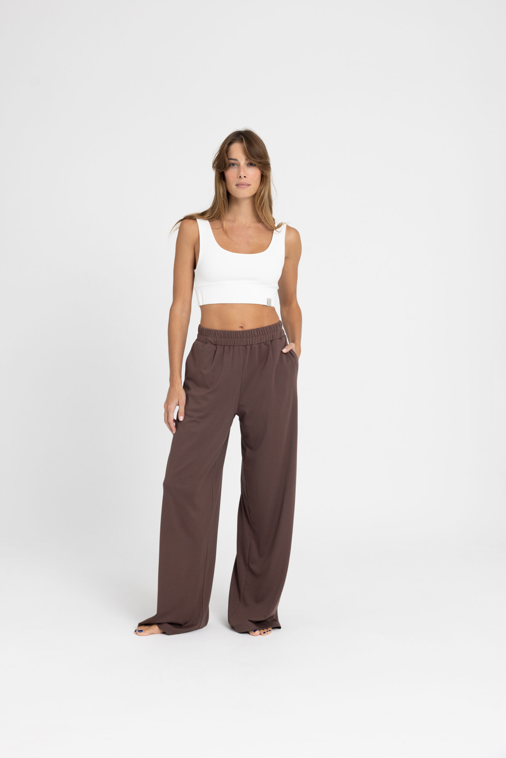 Trousers - Παντελόνι Wide Leg από απαλό μείγμα Βamboo Παντελόνι Wide Leg από απαλό μείγμα Βamboo Trousers NOOS Pilates Wear