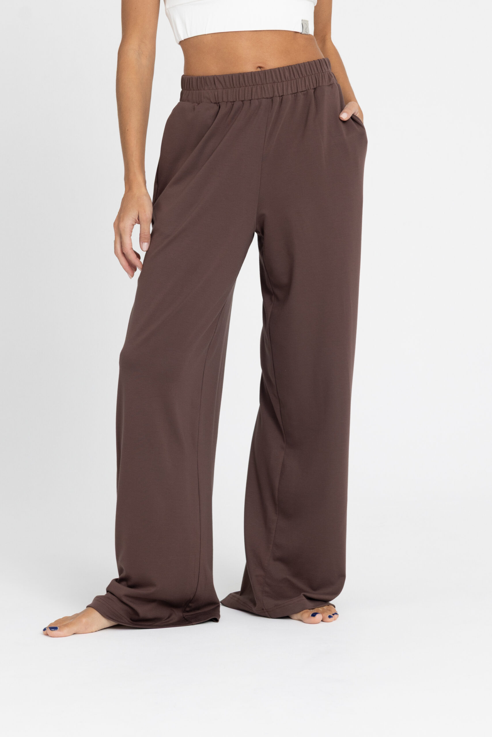 Trousers - Παντελόνι Wide Leg από απαλό μείγμα Βamboo Παντελόνι Wide Leg από απαλό μείγμα Βamboo Trousers NOOS Pilates Wear