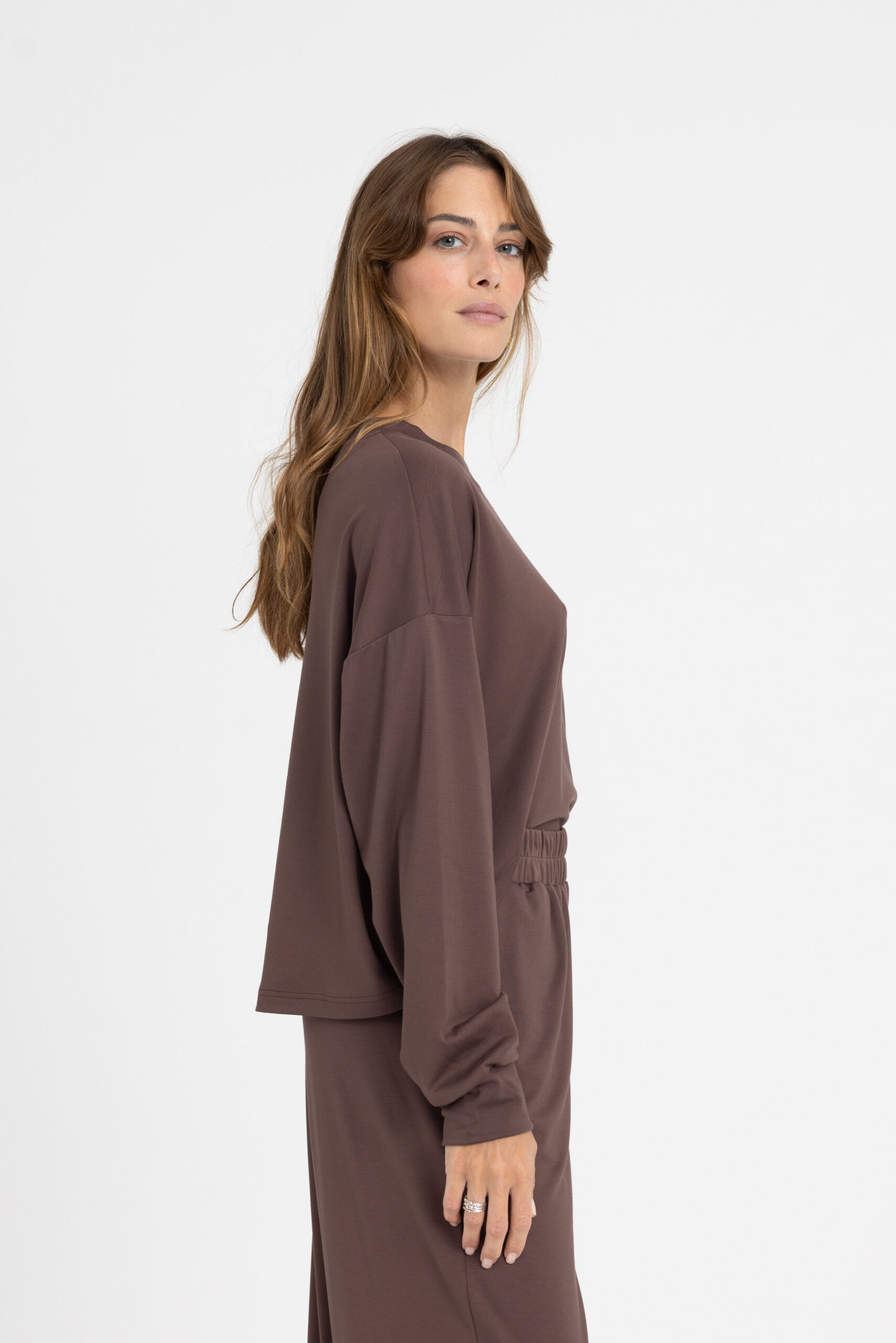 Trousers - Παντελόνι Wide Leg από απαλό μείγμα Βamboo Παντελόνι Wide Leg από απαλό μείγμα Βamboo Trousers NOOS Pilates Wear